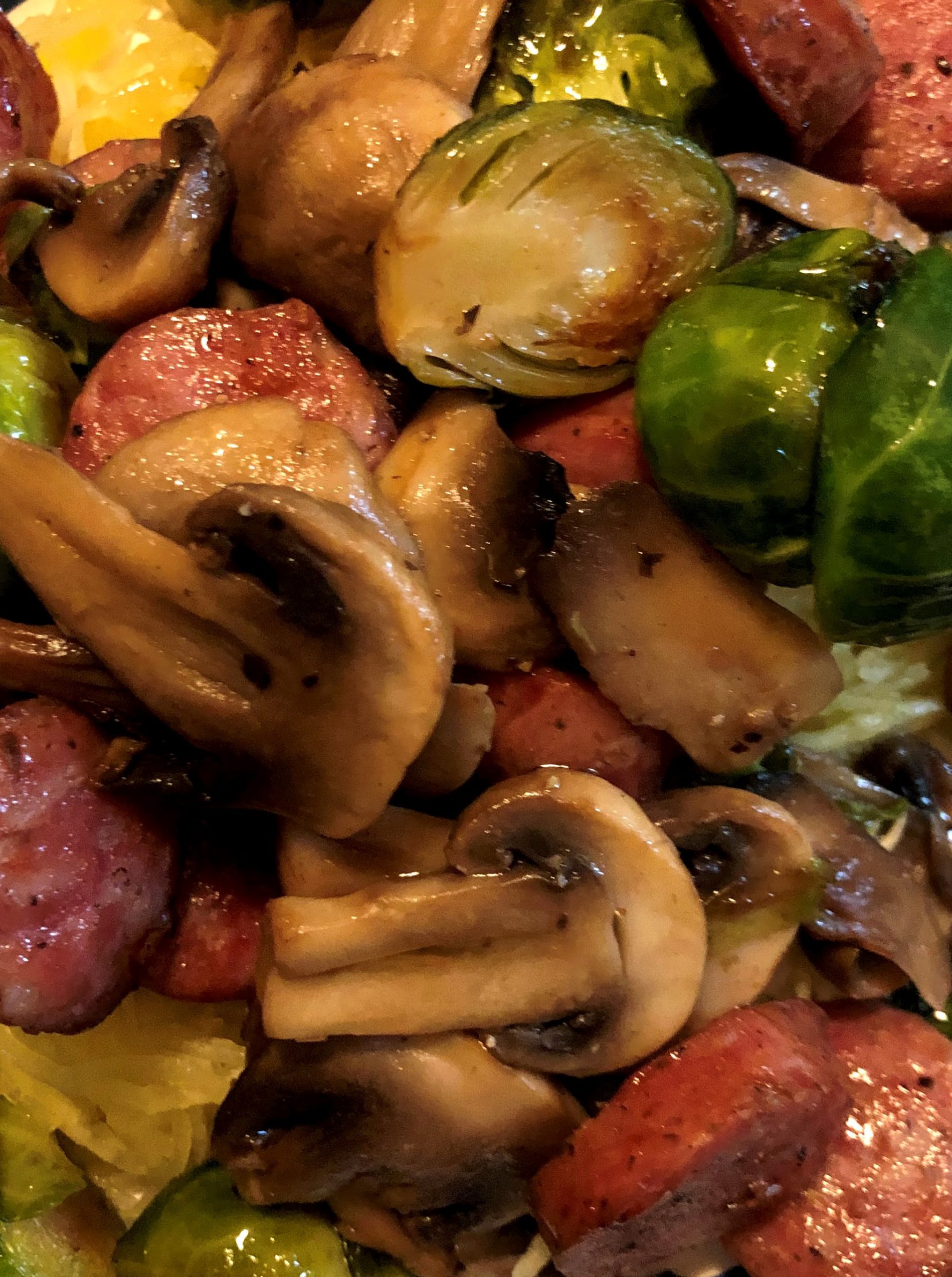 Sausage & Veggies over Spaghetti Squash